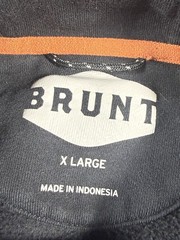 Brunt Levin Hoodie Mens XL Black Heavyweight Workwear Pullover Pocket Snap