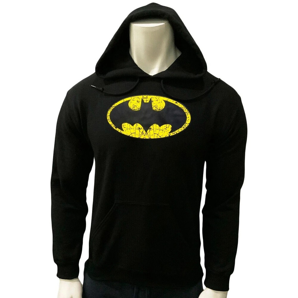 NWT BATMAN MARBLED CLASSIC LOGO COMIC MENS WINTER HOODIE SWEATSHIRT S M L XL