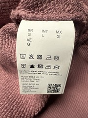 Hugo Boss Men’s Niftyhood Logo Cotton French Terry Pullover Hoodie-Dark Pink/Lg