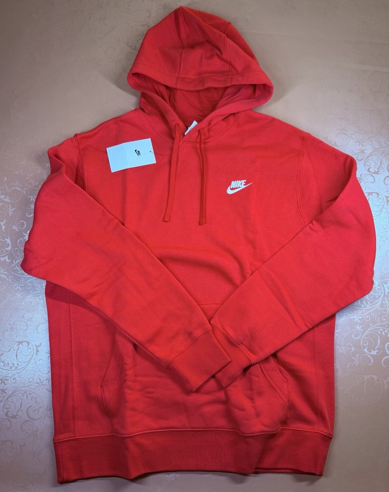 Nike Sportswear Club Pullover Hoodie MEN’S SIZES University Red Fleece NEW