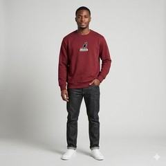 NWT Kangol Men’s XL Deep Red Crewneck Sweatshirt Embroidered Kangaroo Logo Retro