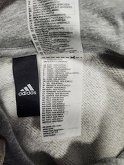 adidas Men’s Gray Solid Pullover Hoodie M Cotton Logo Drawstring