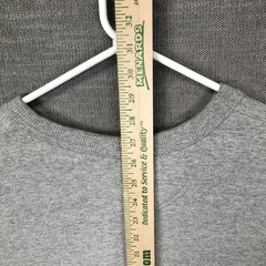 Champion Sweatshirt Mens L Gray Small C Logo Fleece Pullover Solid Crewneck
