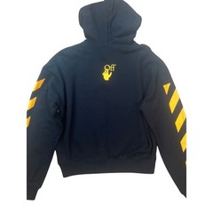 OFF-WHITE Caravaggio Painting Hoodie Mens Large Black Yellow Streetwear Hip Hop