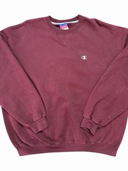 Champion Men’s XL Burgundy Crewneck Pullover Sweatshirt Logo Solid Long Sleeve