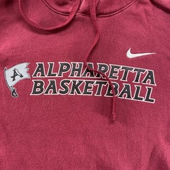 Nike Sweater Mens Size Large Alpharetta Basketball Hoodie Maroon Pullover
