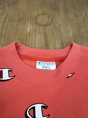 Champion Reverse Weave Long Sleeve Crew Neck Sweatshirt Men’s S Coral Pink Logos