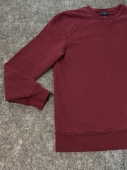 J.Crew Sweatshirt Mens L Burgundy Garment Dyed French Terry Crewneck Pullover