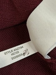 J.Crew Sweatshirt Mens L Burgundy Garment Dyed French Terry Crewneck Pullover