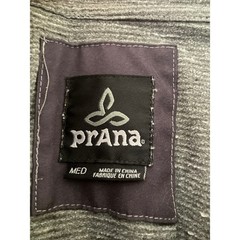 Prana Mens Striped Hooded Pullover Long Sleeve Shirt Olive Green Medium M