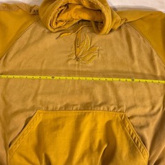 Al Wissam Suede Hoodie Mustard Yellow Embroidered Logo Streetwear Pullover 3XL