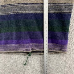 Vintage Todays News Hoodie Mens XL Purple Green Striped Acrylic Fleece 90s