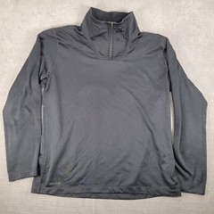 Nike Dri-Fit Mock Neck 1/4 Zip Black Pull Over Golf Sweatshirt Mens Size Large