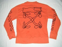 Off-White c/o Virgil Abloh “Fall Winter 2020” Orange Sweatshirt Mens Size Small