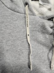 adidas Men’s Gray Solid Pullover Hoodie M Cotton Logo Drawstring