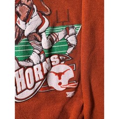Texas Longhorns Cartoon Bevo Hook Em Vintage 80s Jerzees Made in USA Size XL