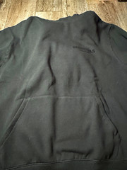 Essentials Fear of God Men’s Black Hoodie M Fleece Pullover Logo Pockets