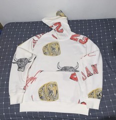 Jordan Brooklyn Fleece Men’s Allover Print Pullover Hoodie FN4545-133 Sz: Medium