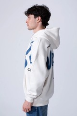 Men’s Beige Pullover Hoodie Graphic Logo Sweatshirt Casual Streetwear Kangaroo