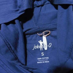 JOHNNIE-O Mens S SMALL HOODIE NAVY BLUE PULLOVER T SHIRT LONGSLEEVE