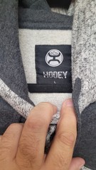 Hooey Hoodie Mens L Gray Pullover Hooded Pockets Lined Heavyweight Fleece