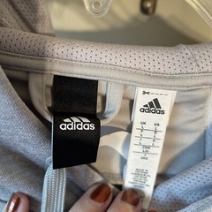 Adidas Climawarm Hoodie Light Gray 100% Polyester Men’s Large NICE!!