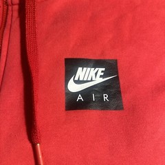 NIKE AIR MEN’S RED COLOR BLOCK FULL ZIP HOODIE XXL