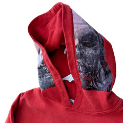The Walking Dead Hoodie Mens Large Red Gildan Zombie Graphic Hood Pullover AMC