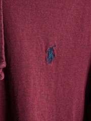 Polo Ralph Lauren Burgundy Logo Drawstring Hooded Long sleeved T-shirt Men’s M