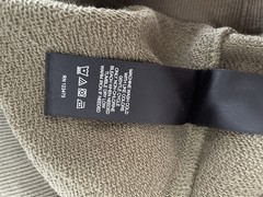 Sean John Men’s 2XL Tiger Patch Striped Olive Green Short Sleeve Crew Sweatshirt