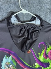 Rick & Morty Lightweight Hoodie Adult Size XL Purple Green Polyester Pullover