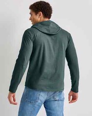 Hanes Men’s Hoodie Pullover 100% Cotton Jersey Originals Henley Cactus, Large