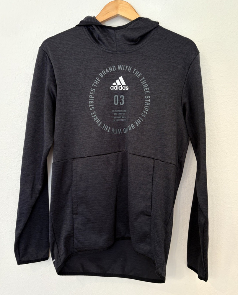Adidas Team Issue Badge of Honor Sport Hoodie Pullover Gray Mens Size Small