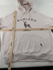 BURLEBO Men’s XL Fleece Hoodie Soft Midweight Pullover Light Tan Brown Buck New
