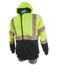 Safety Hoodie For Work Reflective Wool Fleece High Visibility Sweatshirt Black