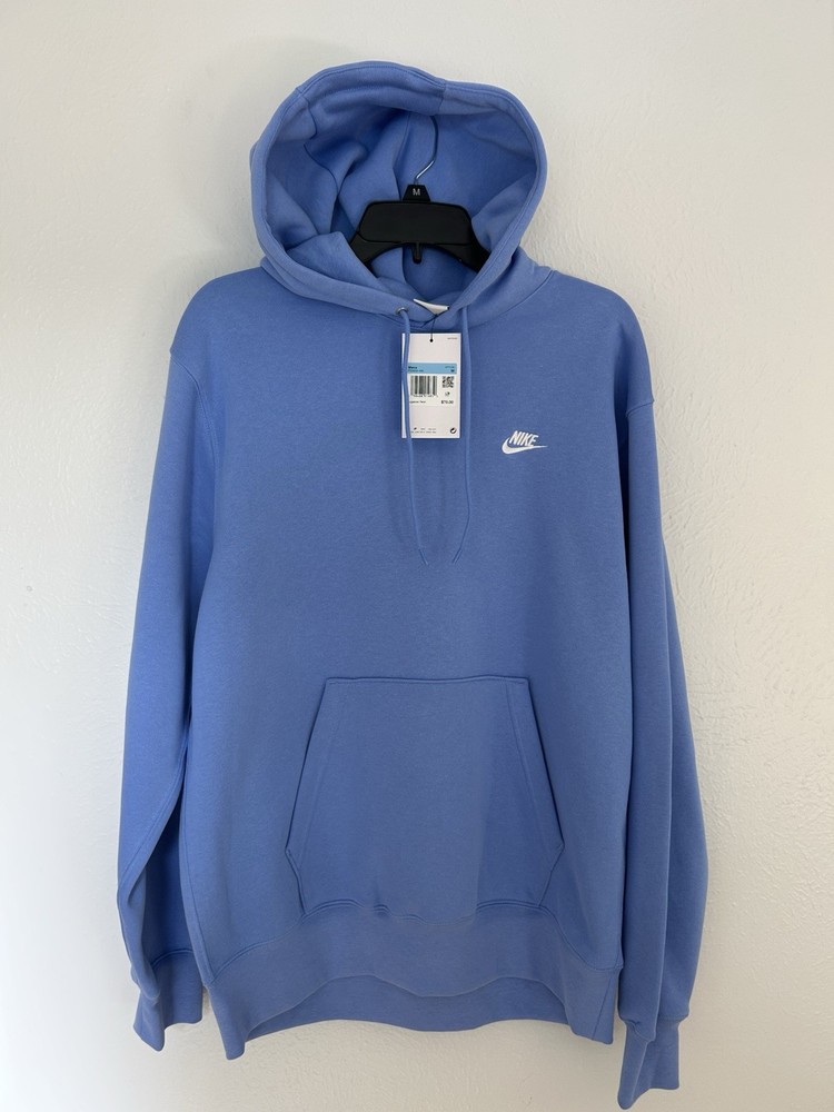 Men’s Nike Club Fleece Pullover Hoodie Football Blue FN3859-494 Men’s Sz M – NWT
