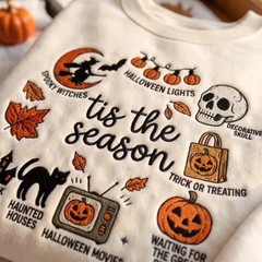 Tis The Season Halloween Sweatshirt Spooky Fall Autumn Holiday Apparel