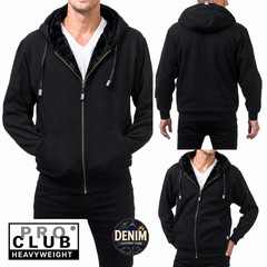 Pro Club Pile Full Zip Up Hoodie Heavyweight Thick Jacket Sweatshirts Size S-5XL