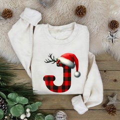 Personalised Alphabet TARTAN Family Christmas Jumper | Xmas Sweatshirt | Novelty