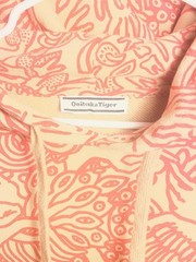 Onitsuka Tiger All Over Print Hoodie Mens L Beige Coral Cotton Japan 2183A761