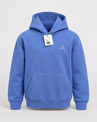 Jordan Jumpman Logo Blue Pullover Hoodie Youth S Cotton Blend Fleece Pockets