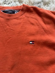 Tommy Hilfiger Men’s Classic Crewneck Sweatshirt Size M Burnt Orange Coral