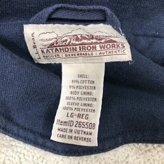 LL Bean Katahdin Iron Works Sherpa Lined Jacket Men L Blue Pockets Full Zip Dad