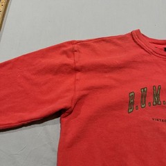 VTG 90s BUM Equipment Mens Surf Orange Coral Streetwear Crewneck Sweatshirt S/M