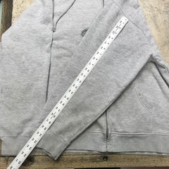 John Deere Mens Gray Full Zip Hoodie Sweatshirt XL Tractor Graphic Stained Read