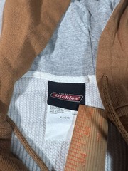Vintage Dickies Thermal Lined Zip Up Hoodie Size XL Brown Y2K Skate