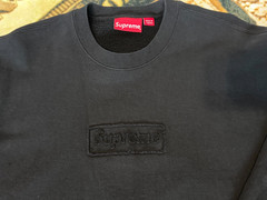 Black Supreme Cutout Box Logo Crewneck Size XL SS20