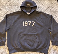 Essentials Fear of God Hoodie Mens 2XL Black Gray 1977 Iron Sweater Streetwear
