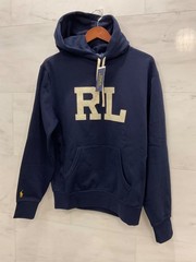 NWT Polo Ralph Lauren Navy Blue RL Monogram Letterman Hoodie Sweatshirt