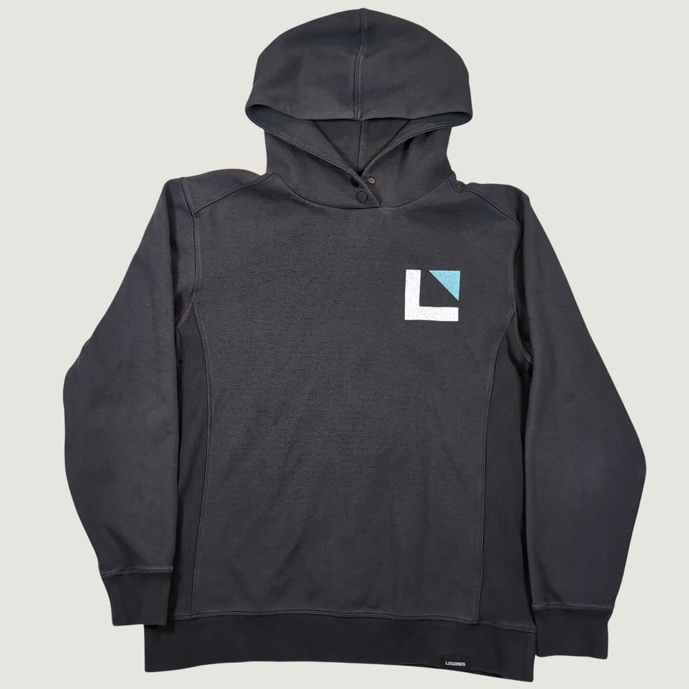 Legends Highland Hoodie Mens L Black Vented Snap Neck Athletic Gym Activewear
